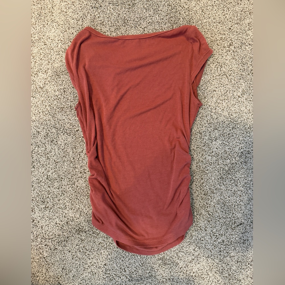 Rust Cap-Sleeve Ribbed - Picture 2 of 2